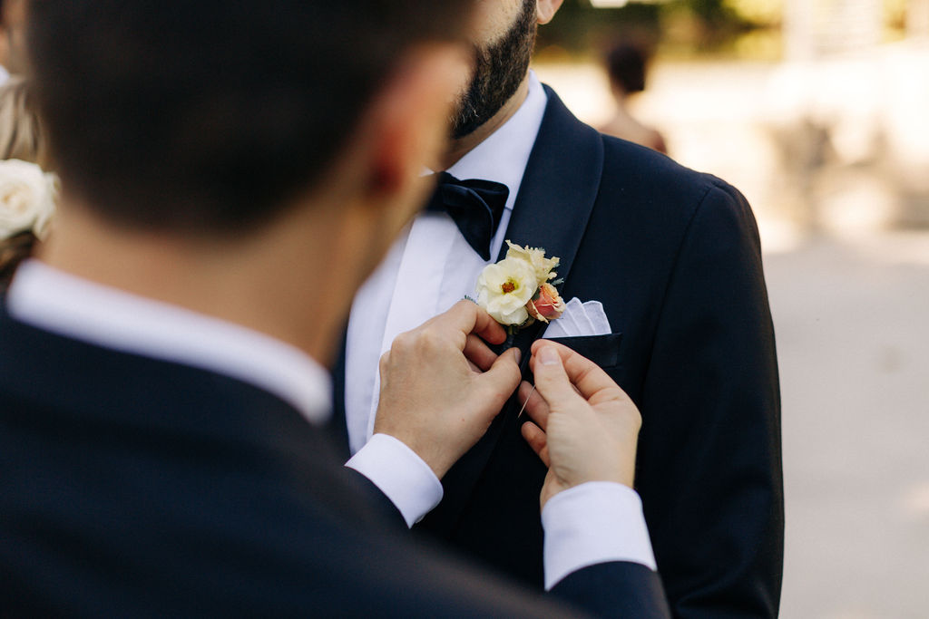 textured grooms boutonniere