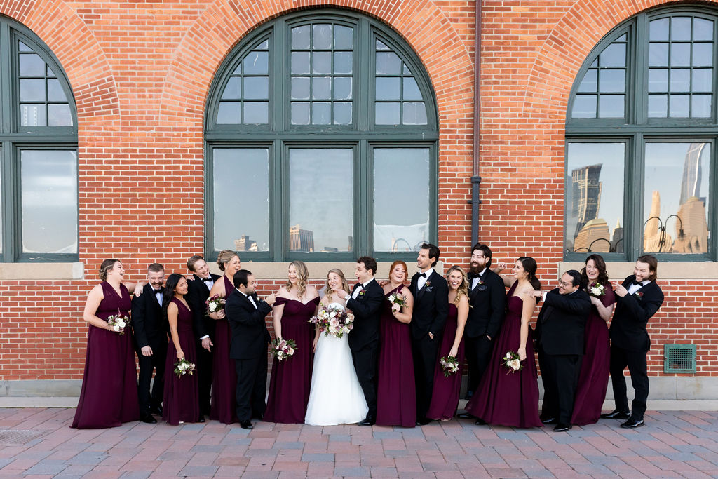 Burgundy and Blush Bridal Party