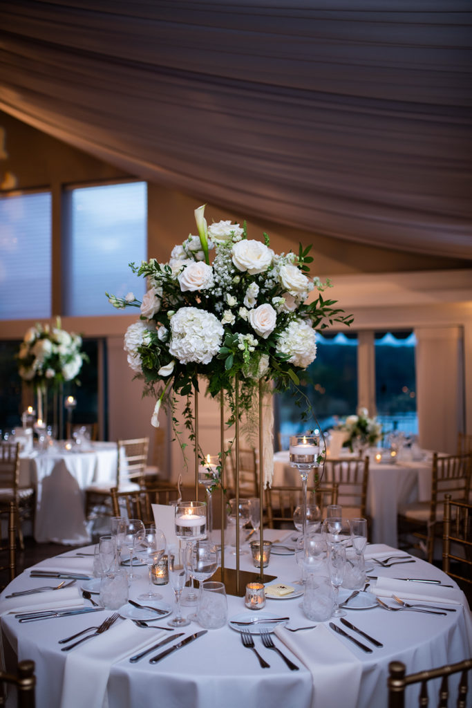 Tall floral arrangements for wedding reception 