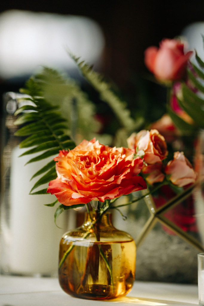 Vibrant floral bud vases