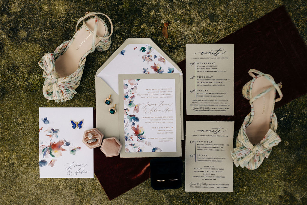 whimsical hand painted wedding invitations