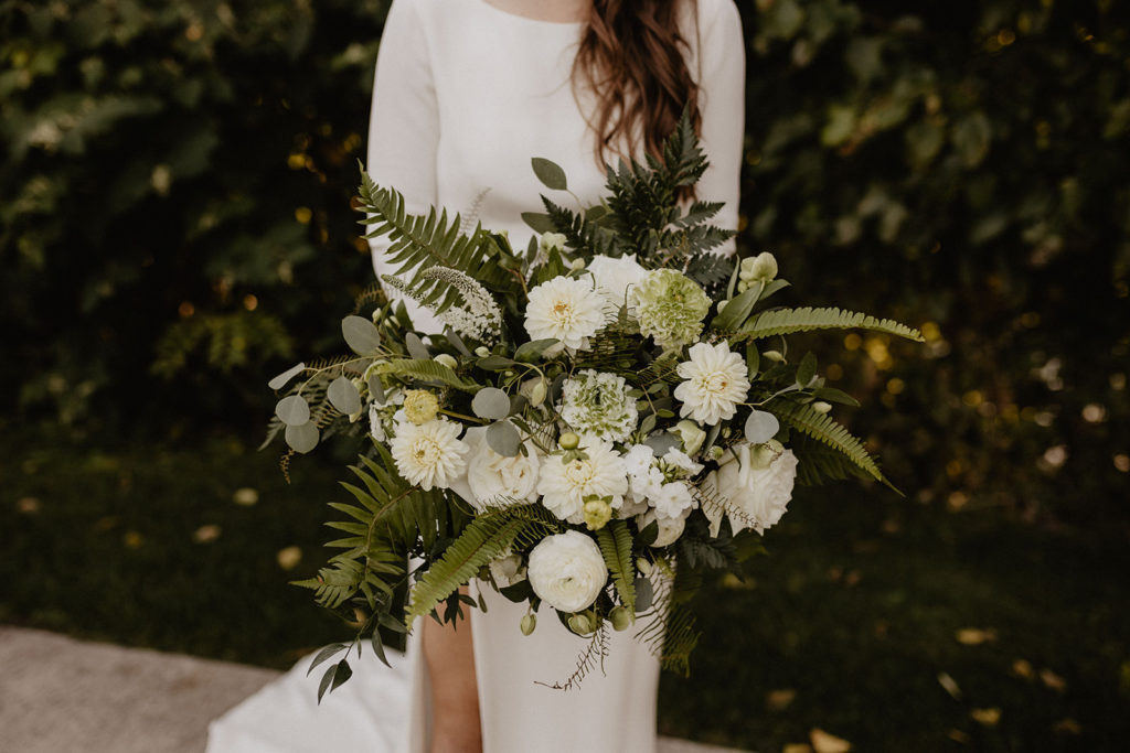 Bridal bouquet with ferns
