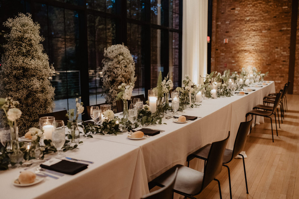 fern wedding design bud vases reception tables
