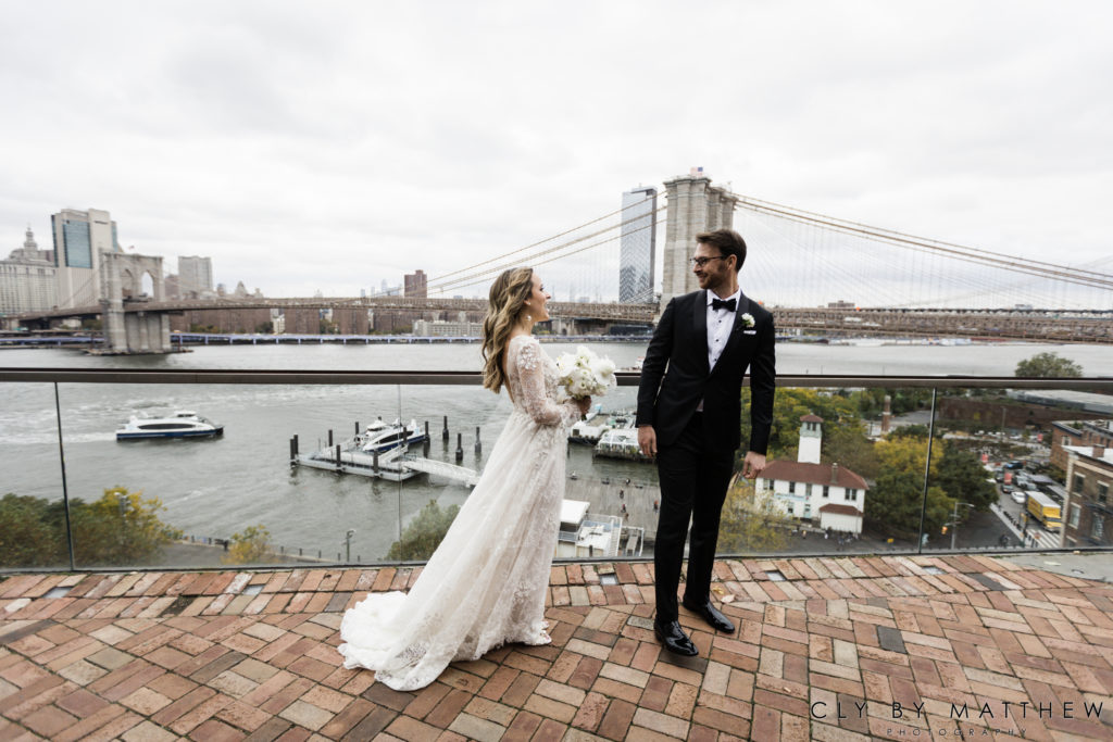 Classy Bride and Groom City First Look