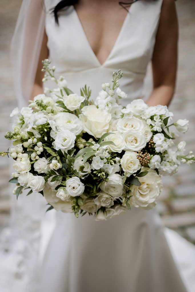 Timeless White and Green Bridal Bouquet