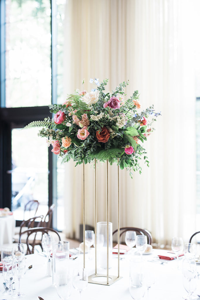 Tall Floral Arrangement. Wedding Blog. Spring Flowers.