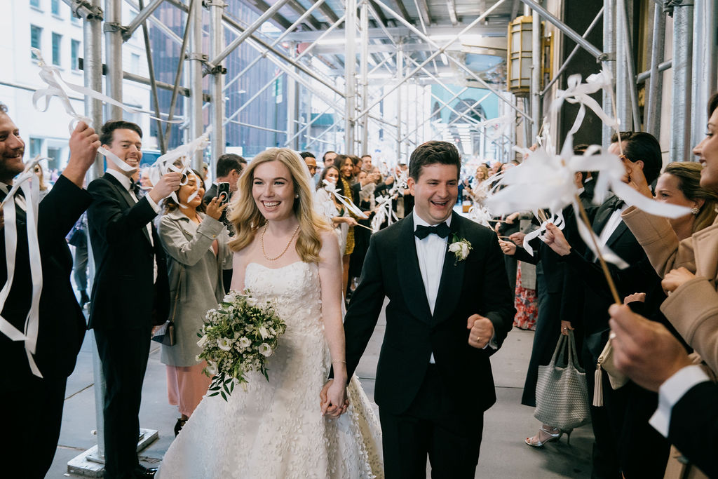 timeless city wedding bride and groom