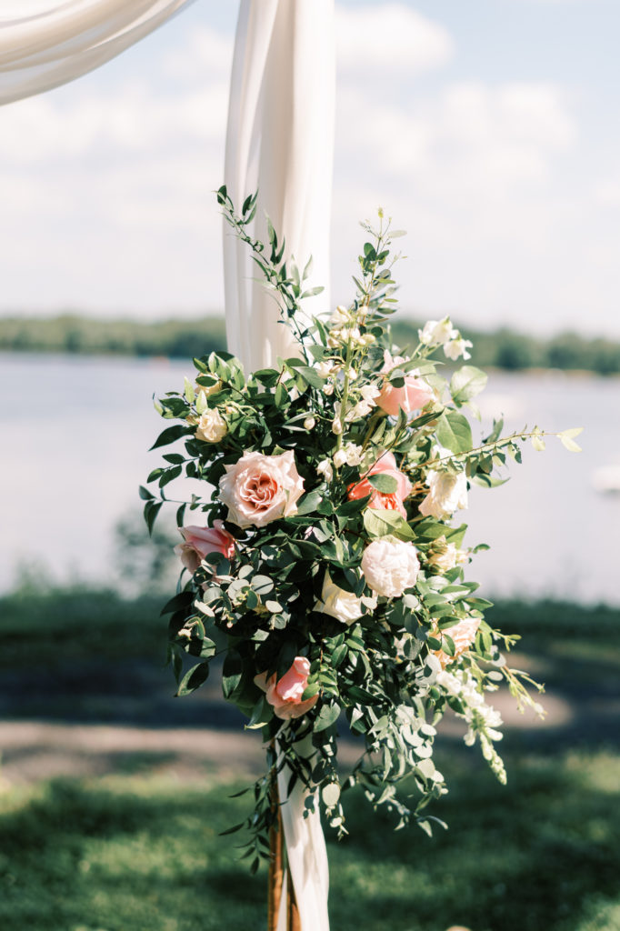 Ceremony arch floral accent