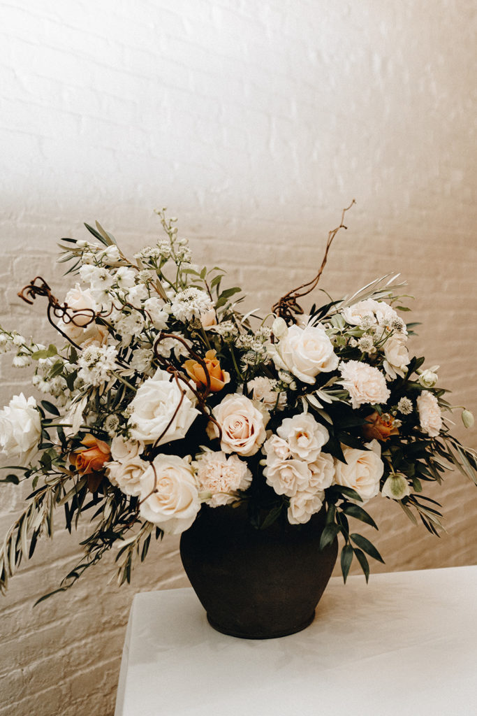 romantic wedding flowers escort arrangement