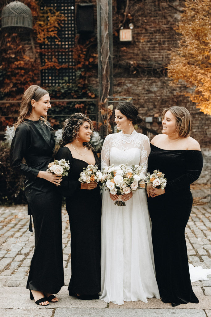 Bridesmaids and bouquets